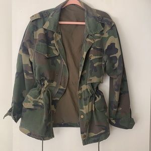 Woman’s army camouflage jacket